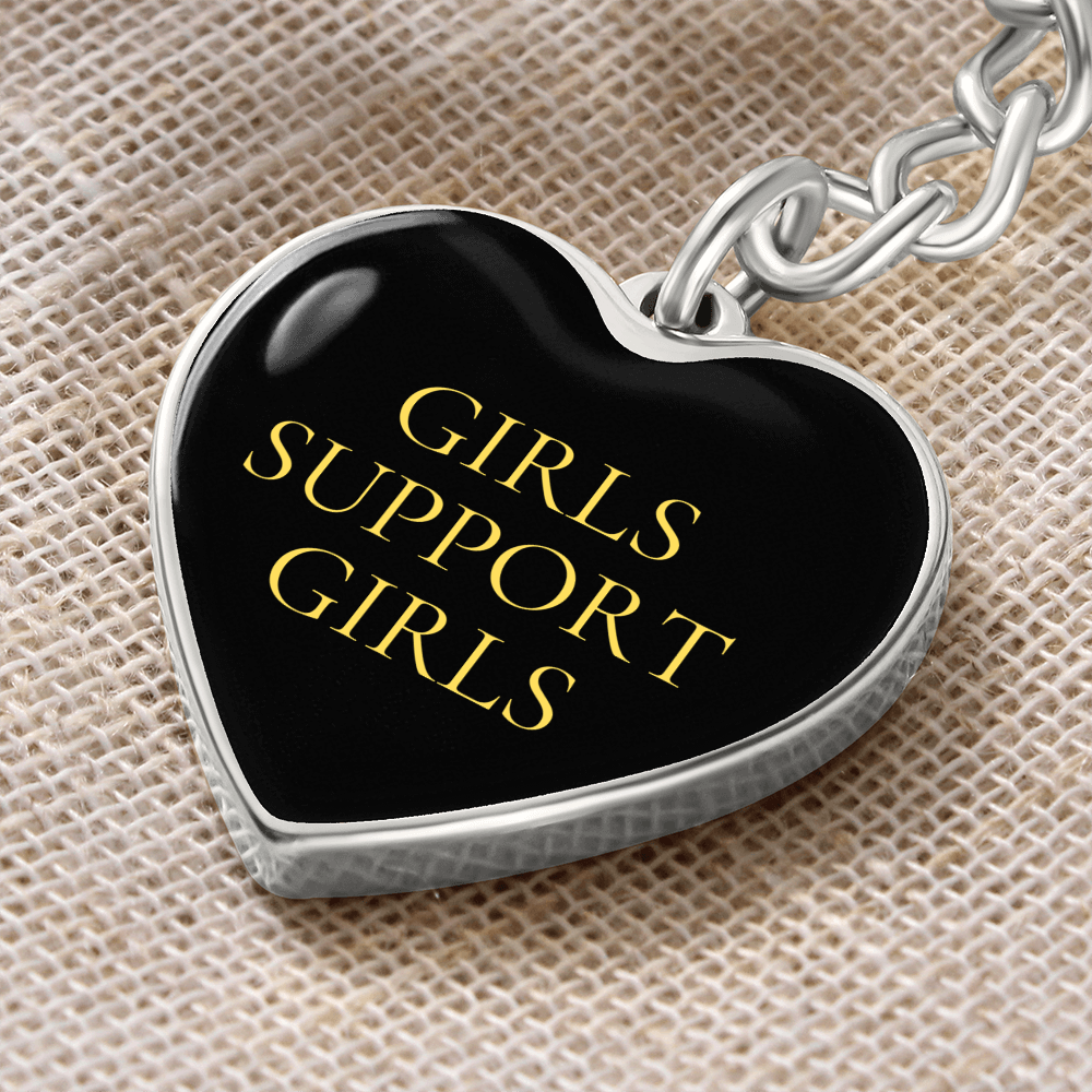 Girls Support Girls Luxury Heart Keychain