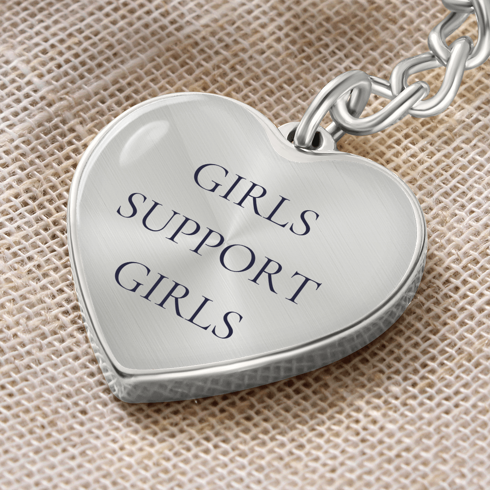 Girls Support Girls Luxury Heart Keychain