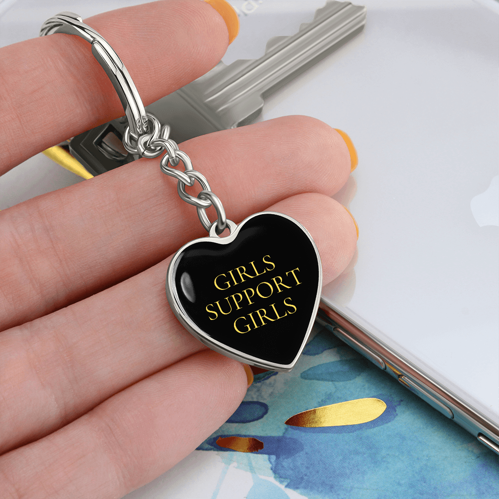Girls Support Girls Luxury Heart Keychain