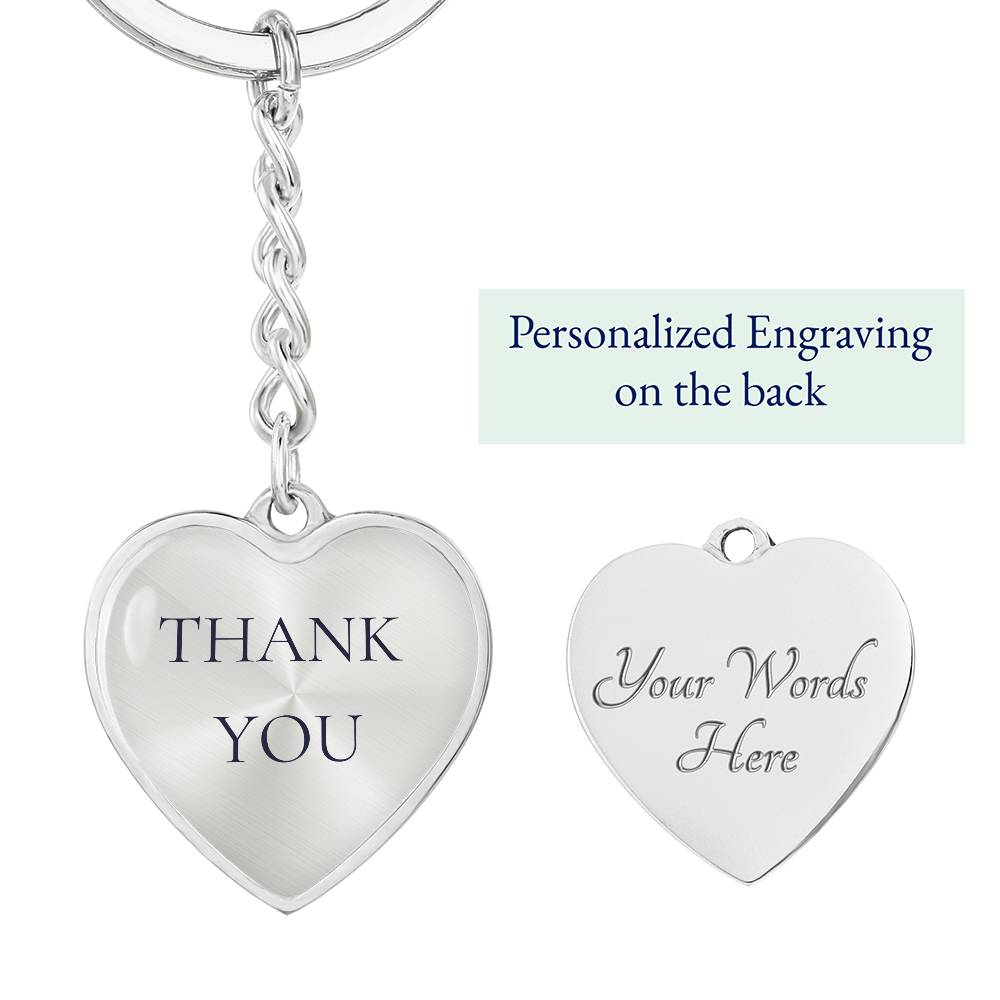 Thank You Heart Keychain