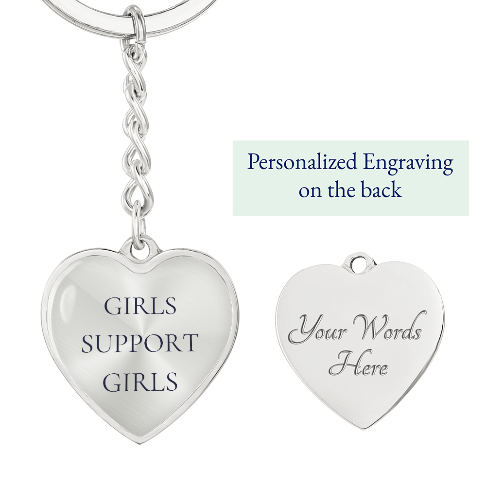 Girls Support Girls Luxury Heart Keychain