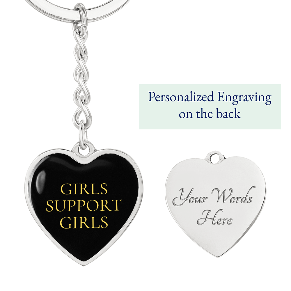 Girls Support Girls Luxury Heart Keychain