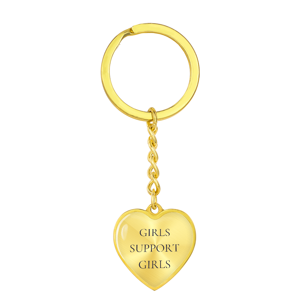 Girls Support Girls Luxury Heart Keychain