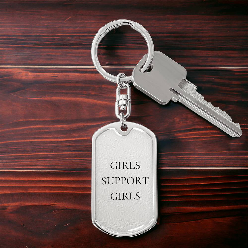 Girls Support Girls Dog Tag