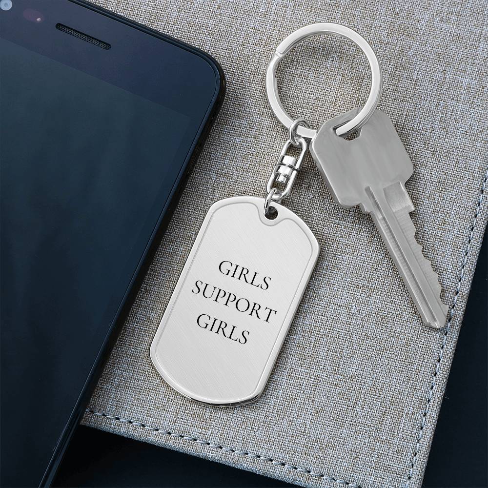 Girls Support Girls Dog Tag