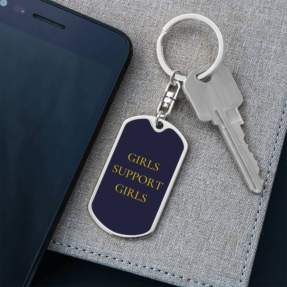 Girls Support Girls Dog Tag