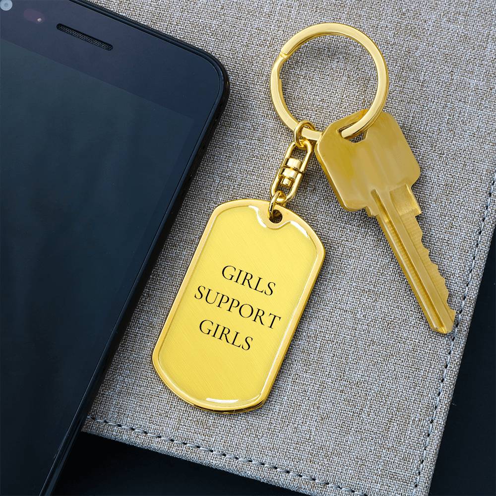 Girls Support Girls Dog Tag