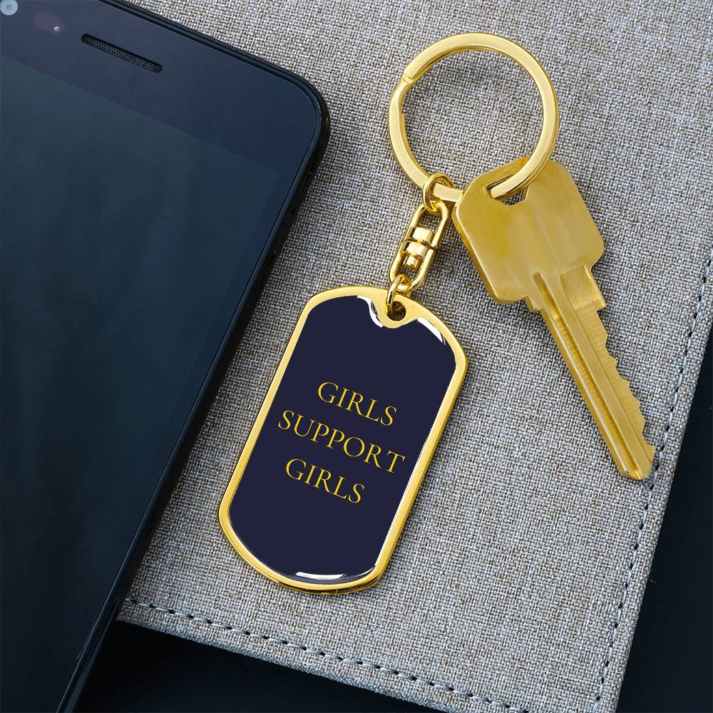 Girls Support Girls Dog Tag