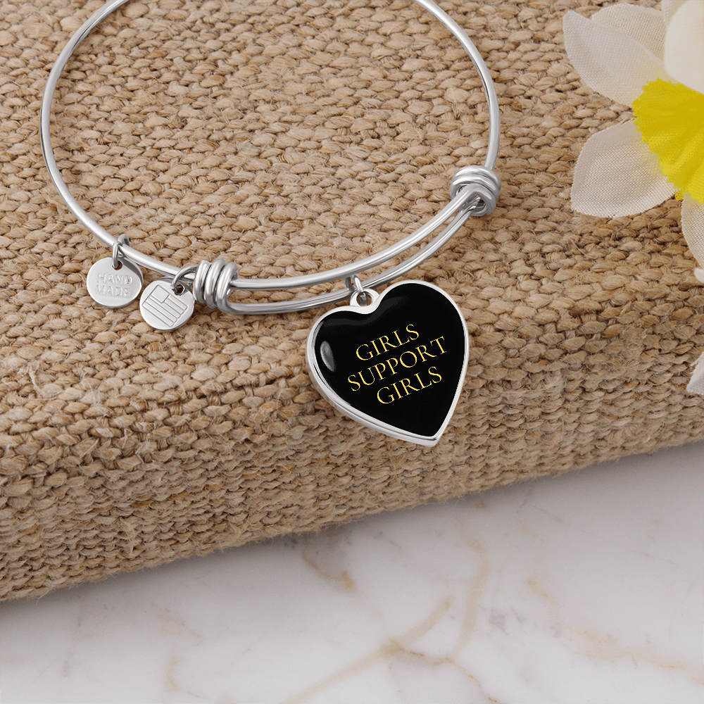 Girls Support Girls Luxury Heart Bangle/Bracelet