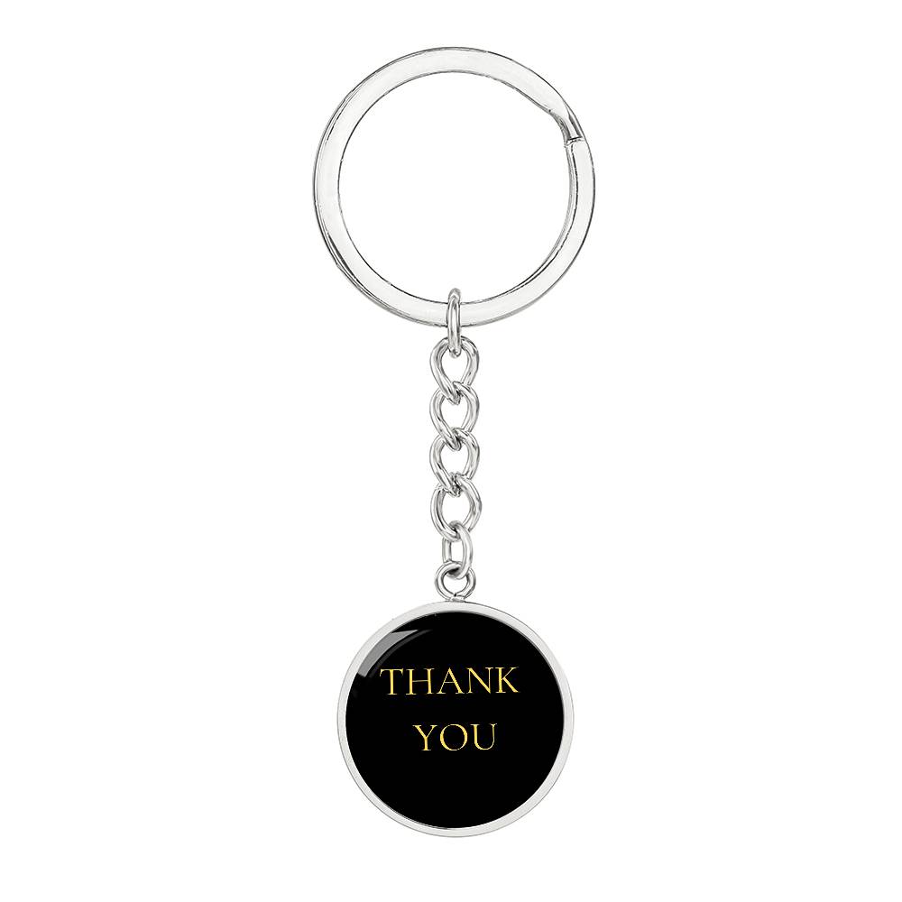 Thank You Luxury Circle Keychain
