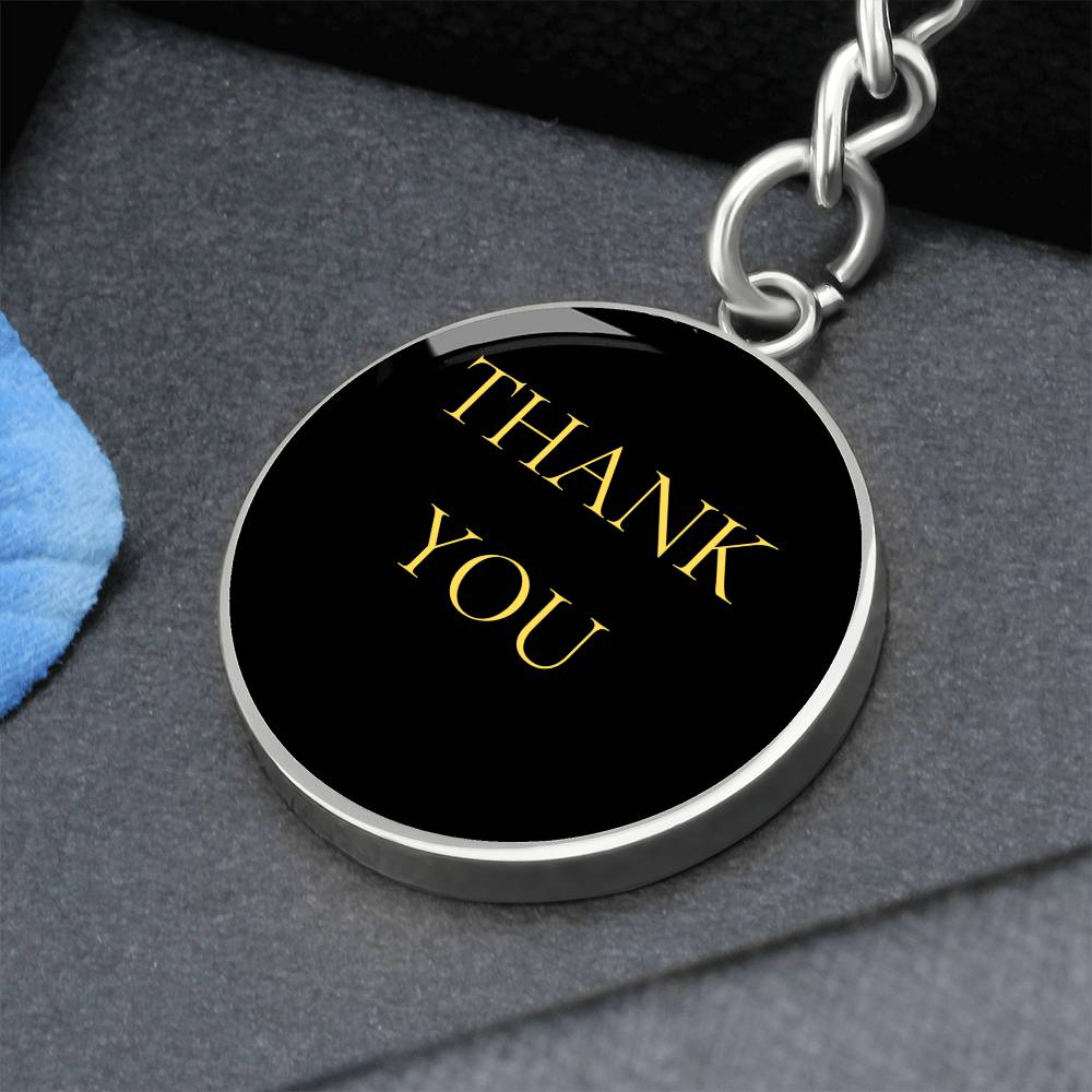 Thank You Luxury Circle Keychain