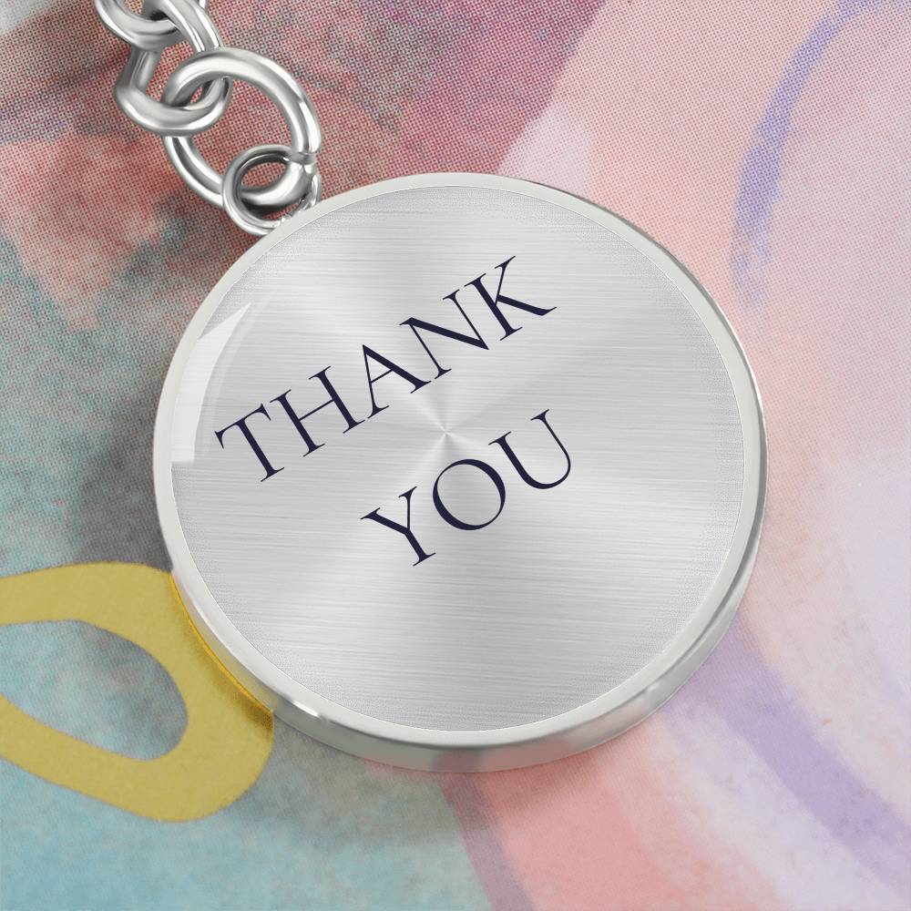 Thank You Luxury Circle Keychain