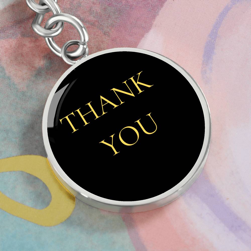 Thank You Luxury Circle Keychain
