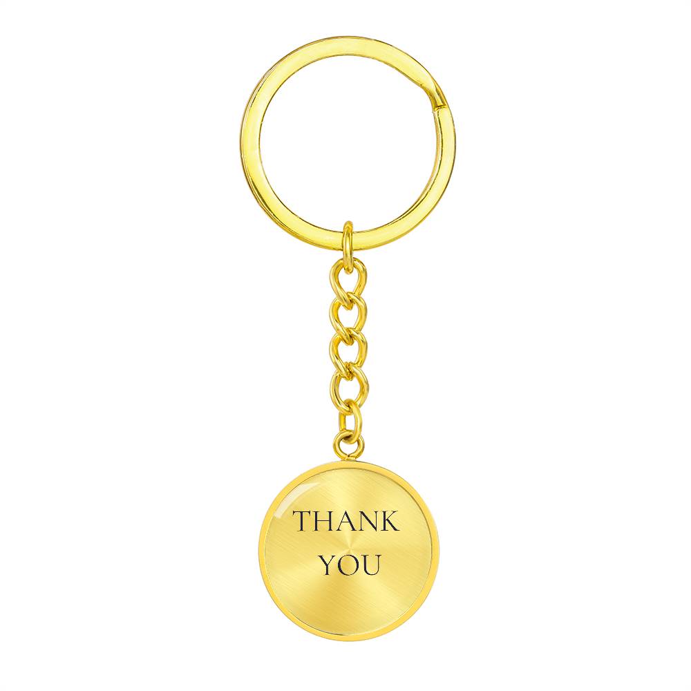 Thank You Luxury Circle Keychain