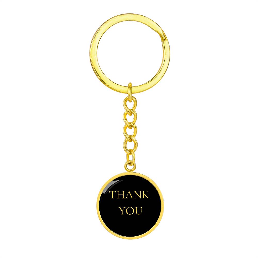 Thank You Luxury Circle Keychain