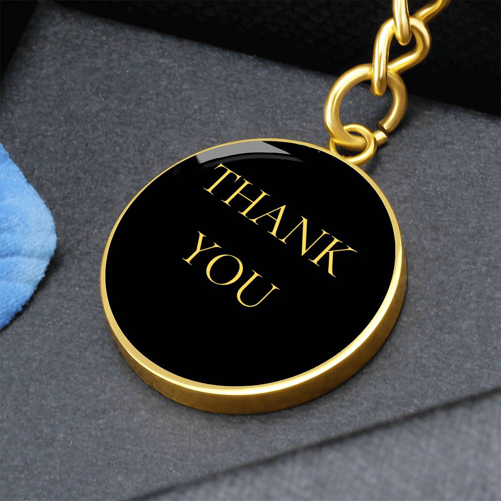 Thank You Luxury Circle Keychain