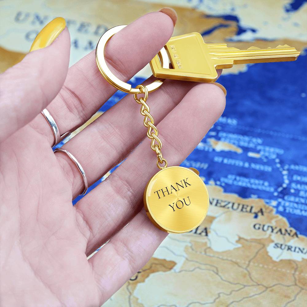 Thank You Luxury Circle Keychain
